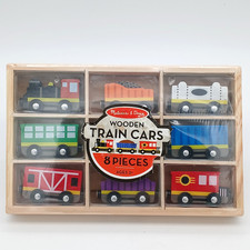 Melissa  Doug Wooden Train Cars 8 pcs  5186 New Sealed