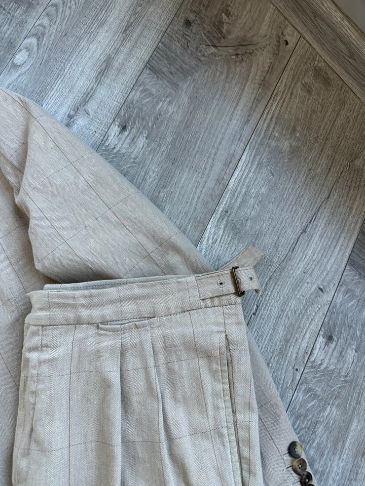 Traje Lardini Hombre Italiano Lujo 2 Piezas Algodón Cuadros Talla: 48 Foto 4 de 4