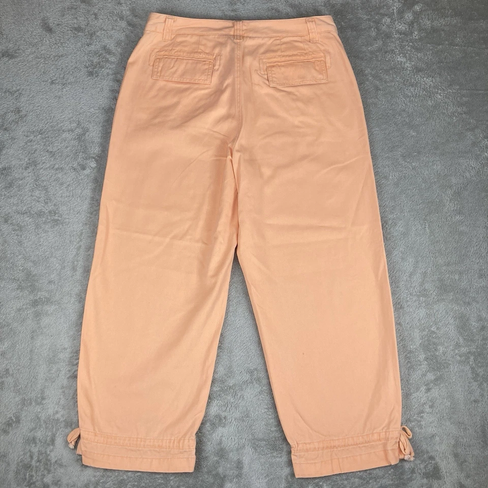 Брюки-капри Caribbean Joe размер 8 коралловые пески 100% хлопок с откидными карманами - Изображение 2 из 4