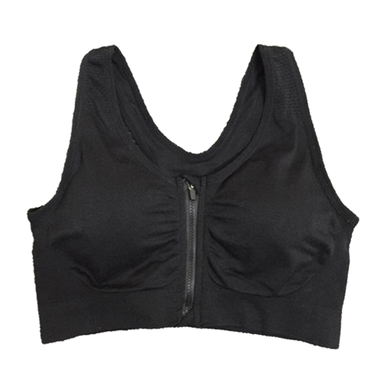 Women Sports Bra Moving Cups Shockproof Front Zipper with Wide Shoulder