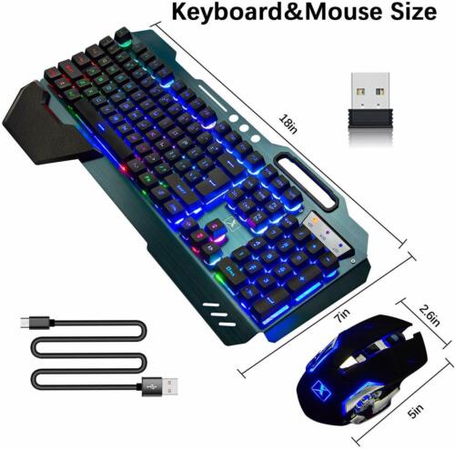 K680 2.4G Wireless Gaming Keyboard and Mouse Combo RGB Backlit For PC Mac Laptop - Picture 6 of 17