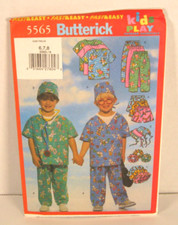 Butterick 5565 Easy Scrub Top, Shorts, Pants & Hat Boys' & Girls' 6-8 Pattern UC