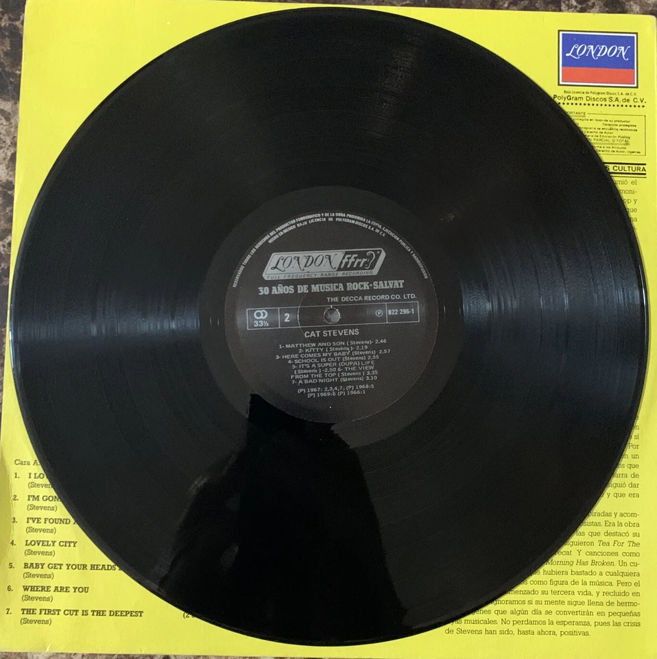 CAT STEVENS 30 AÑOS DE MUSICA ROCK SALVAT 1984 MEXICAN LP FOLK ROCK - Image 4 of 4