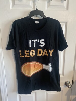 Anbech Women's "Today Is Leg Day" Thanksgiving T-Shirt - Funny Turkey Graphic Tee (Black) - View #9