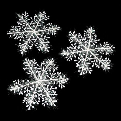 White Snowflake Ornaments Christmas Tree Window Door Accessories - Picture 1 of 8
