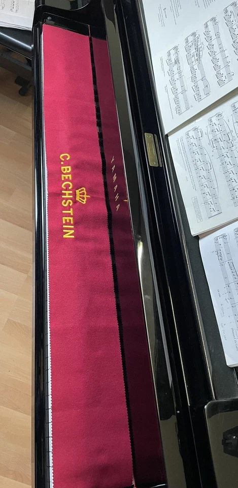 Cubierta de llaves de piano C. BECHSTEIN bordada para pianos de cola y verticales Foto 3 de 4