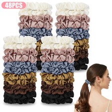48pcs Satin Hair Scrunchies for Girls Elastic Hair Bands Ponytail Holders