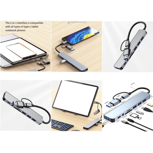 Wygodny i kompaktowy koncentrator USB 8w2 z wieloma portami i szybkim ładowaniem - Zdjęcie 12 z 26