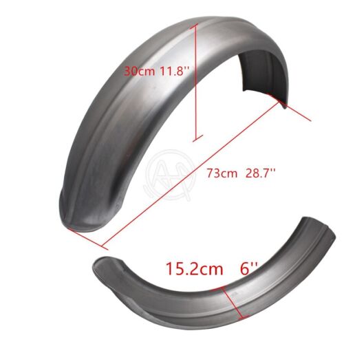 6'' Steel Ribbed Rear Fender Raw Rolled Edge For Harley Chopper Bobber Custom - Picture 2 of 7