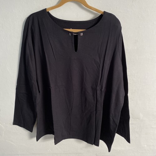 NWOT QVC Denim \u0026 Co Black Knit Split 