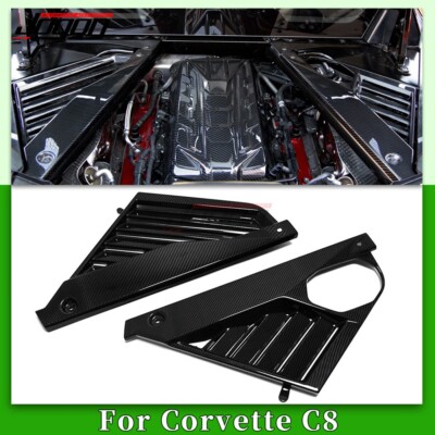Dry Carbon Engine Bay Panel 2pcs For Corvette C8 Coupe 2020-Up Z06 Z51 Stingray