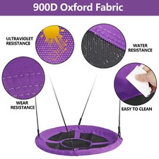 40"Outdoor Round Safe Spider Swing w/ Ropes Adjustable for Kids Yard Activities