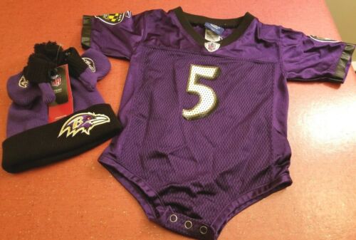 Maglietta Baltimore Ravens NFL viola Joe Flacco #5 taglia 24 mos set invernale - Foto 1 di 5