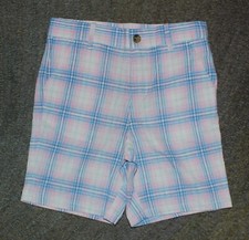 Janie and Jack Boys Linen Blend Plaid Shorts - Size 6 - EUC