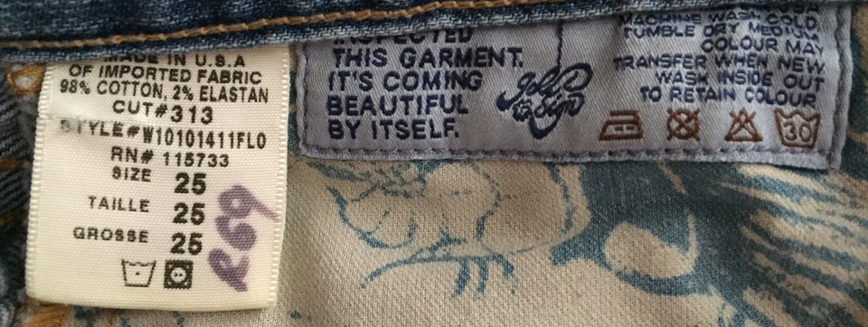 Pantalones de mezclilla Gold Sign Envy para mujer talla 25 desgastados pierna recta lavado medio Foto 3 de 4