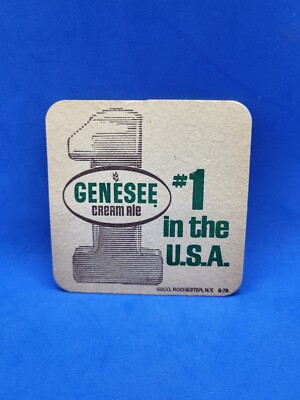 Vintage 1973 Genesee Beer/Cream Ale Double Sided Coasters Set (four total) S-73