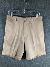 Roundtree  Yorke Pleated Men's Shorts Size 32x9 Light Brown Stretchy High Rise