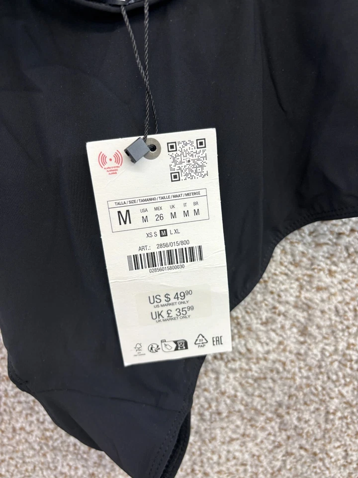 Traje de baño Zara negro de una pieza traje de baño halter top espalda abierta para mujer talla M Foto 3 de 4