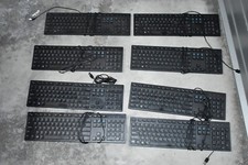 Lot of 8 Genuine Dell USB Wired Black Slim QWERTY Computer Keyboard KB216P N6R8G