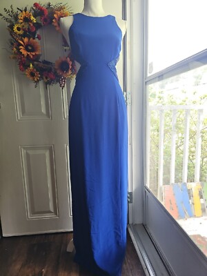 cache royal blue dress Pre-loved REFORMATION Blue Silk Frill Dress  GrandDays