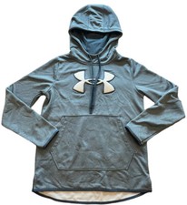 Under Armour Sweatshirt Hooded Pullover Womens XS Loose Gray Jersey Fleece