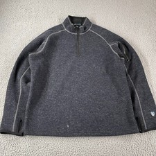 Kuhl Thermo Kore Sweater Men's Size Medium Black 1/4 Zip Poly Wool Long Sleeve