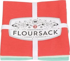 Now Designs Floursack Kitchen Dish Towels Fiests/Jade/Lucite 20 x 30in, Set of 3