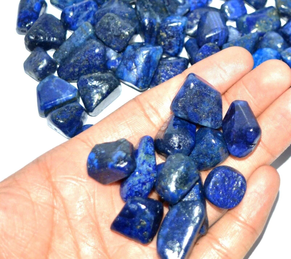 100% Natürlich Blau Lapislazuli Perlen Unbehandelt Gebohrt 20.00 MM Lose - Bild 4 von 4