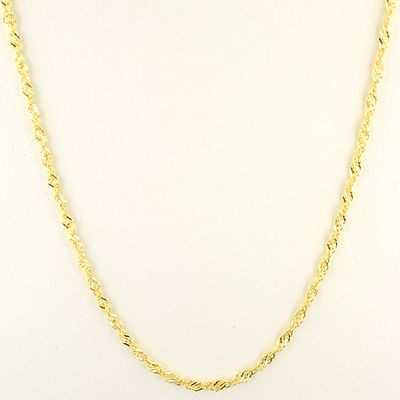 10K GELBGOLD 2,2 MM GEDREHTE SINGAPUR KETTE KOSTENLOSER VERSAND GESCHENKBOX