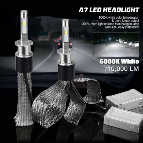 2x Fanless H1 Canbus LED Headlight Kit 12V Xenon White 6000K Bulb Super Bright - Picture 9 of 11