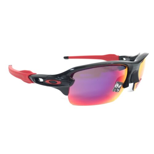 Oakley Kids Sunglasses Flak XS OJ9005-1359 Polished Black Red w/ Prizm Road Lens - Picture 4 of 13