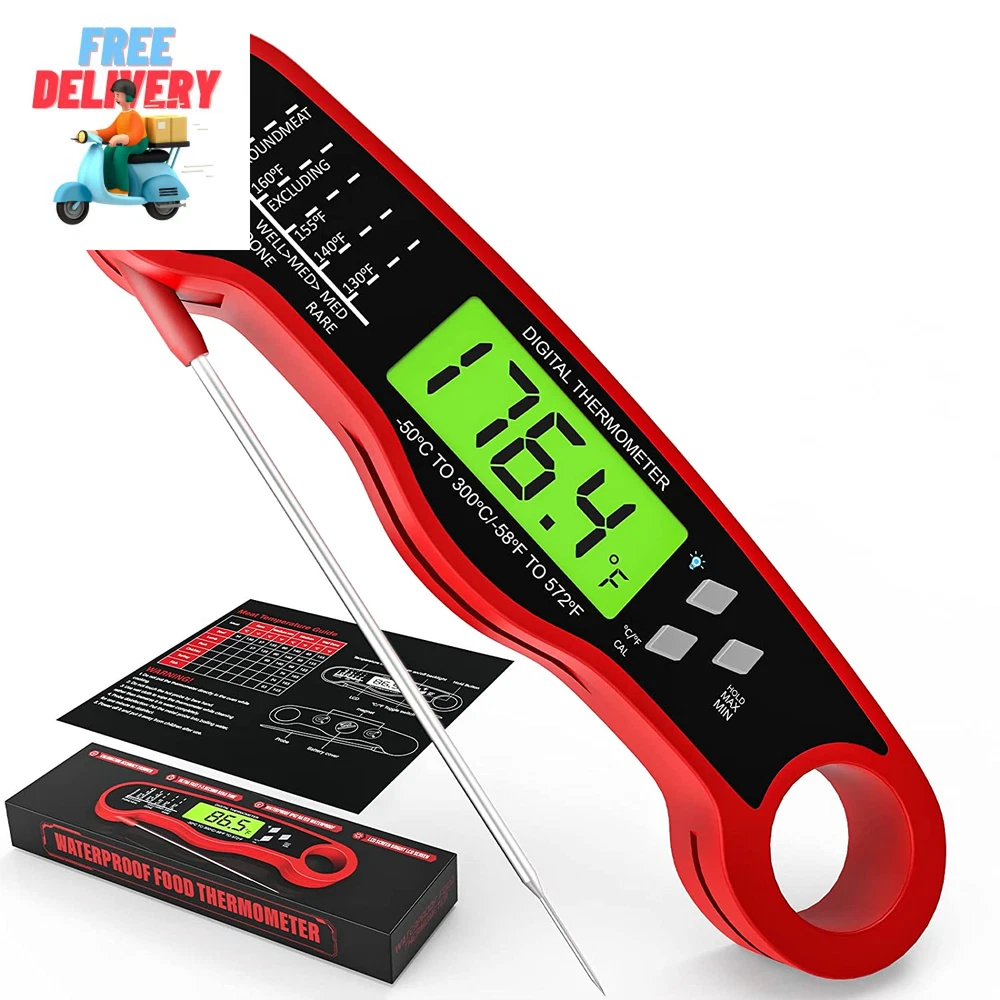 Meat Thermometer Cooking, Waterproof/Backlight Camping Kitchen Free Shipping
