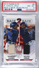 2015 Panini Elite Back 2 Jacks Relics Nelson Cruz Robinson Cano #8 PSA 8 0a4s