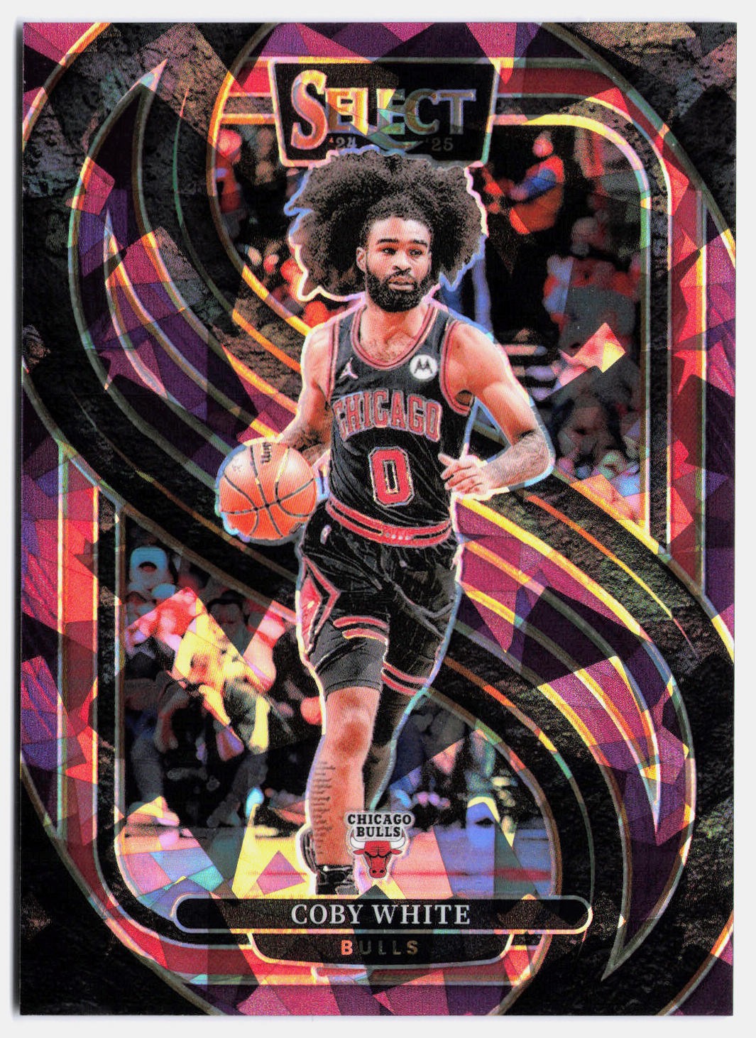 2024-25 Panini Select #126 Coby White Purple Cracked Ice Prizm #/99