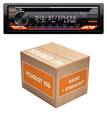 Autoradio JVC KD-DB922BT für Peugeot 106 S1 Bluetooth Telefonieren Audiostreamin