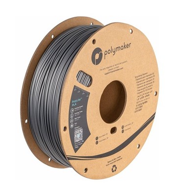Polymaker PLA Filament, Steel Grey 3D Printing PLA Filament 1.75mm 1kg - Poly...