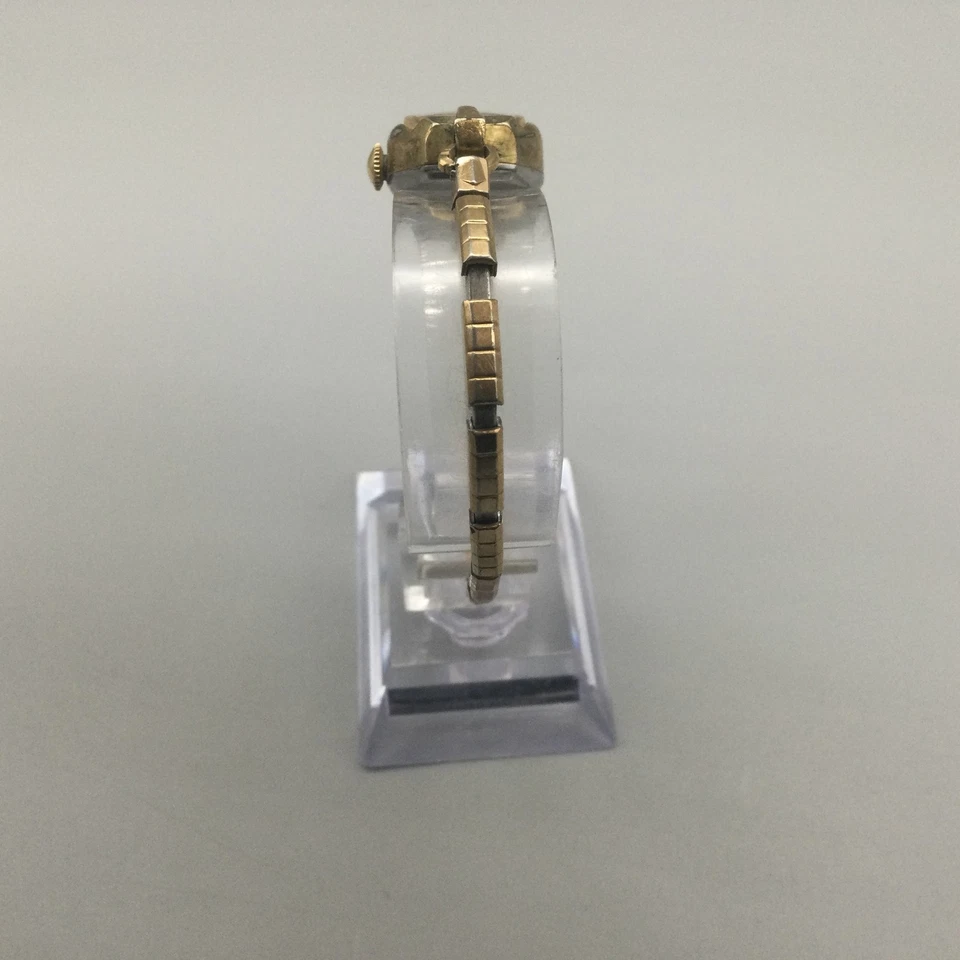 Reloj Waltham Vintage Cuerda Manual Damas Tono Dorado 10K RGP Bisel Banda Elástica Foto 4 de 4