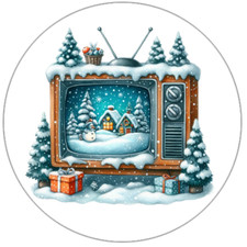 Nostalgic Christmas TV Show Handmade Stickers Scrapbook Envelope Seals Favors