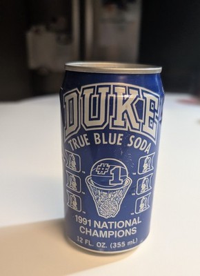 Vintage 1991 Duke Mens Basketball Champs Empty Blue Soda Can