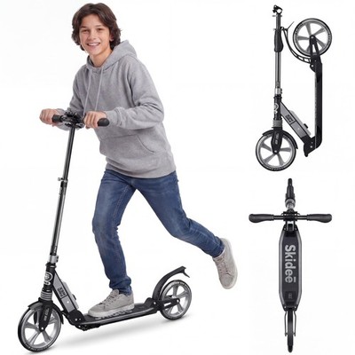 Scooter Foldable Adjustable Handlebar 220 Lb Max X3M Black Silver Kick Skidee