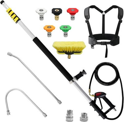 #ad Aluminum 24 FT Telescoping Pressure Washer Wand W Pressure Washer Extension $153.40