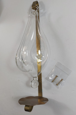 Vintage Hand Blown Water Goethe Barometer Weather Storm Glass Wall Mount