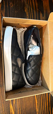 Steve Madden Girl's Black Quilted Comfort Slip-On Faux Leather Shoes 4 NIB