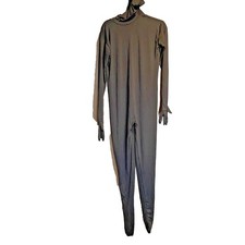 8583 AltSkin ZENTAI SUIT FULL BODY COSTUME BLACK ZIPPERED STRETCH ACTING SIZE L