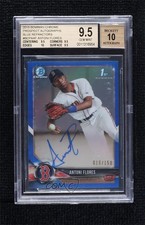 2018 Bowman Chrome Prospect Blue Refractor 10/150 Antoni Flores BGS 9.5 Auto o5b