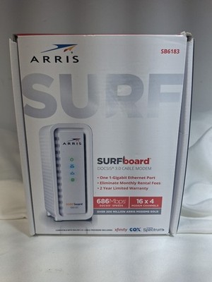 ARRIS SB6183 686 Mbps Cable Modem, White - 686 Mbps Open Box 