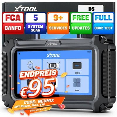 2026 XTOOL D5 OBD2 Scanner Diagnosegerät Code-Leser CAN FD FCA kostenlose Update