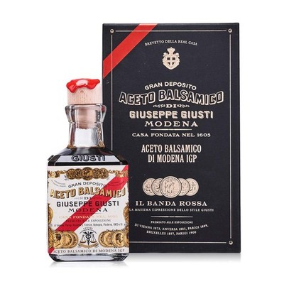 Giusti Banda Rossa Balsamic Vinegar of Modena 845 Fl Oz Gift Box Limited Edition
