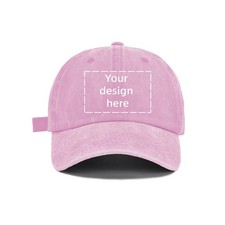 Washed Baseball Cap Custom Text Photo Logo Adjustable Unisex Outdoor Hat