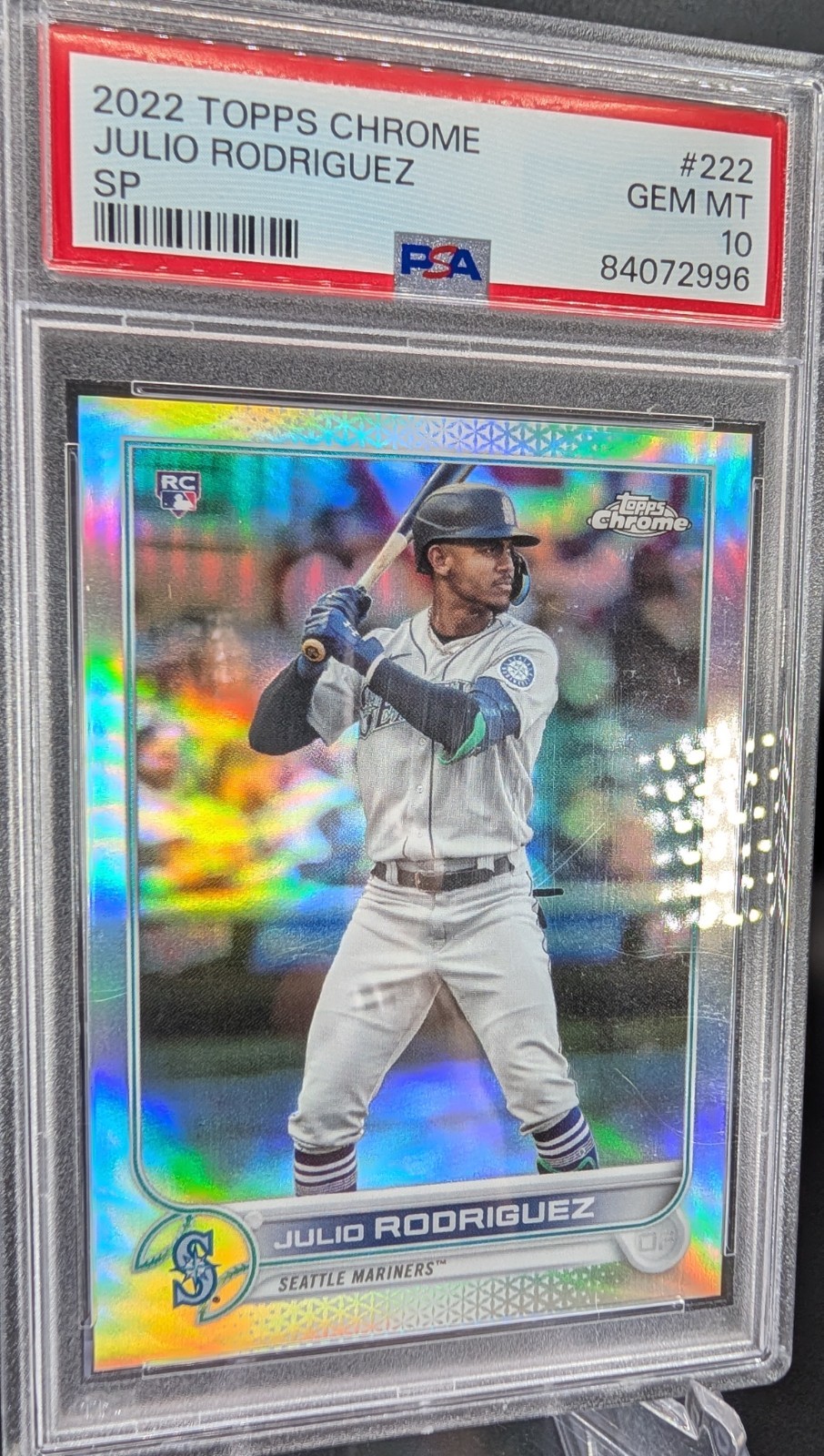 2022 Topps Chrome SP Refractor Julio Rodriguez RC - PSA 10 #222 view 4